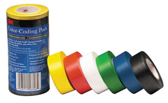 TAPE - 3M VINYL FLOOR MARKING - 1 INCH - YL-RD-WHT-BLU-BLK-GRN- 6 RLS/PK SET OF 6