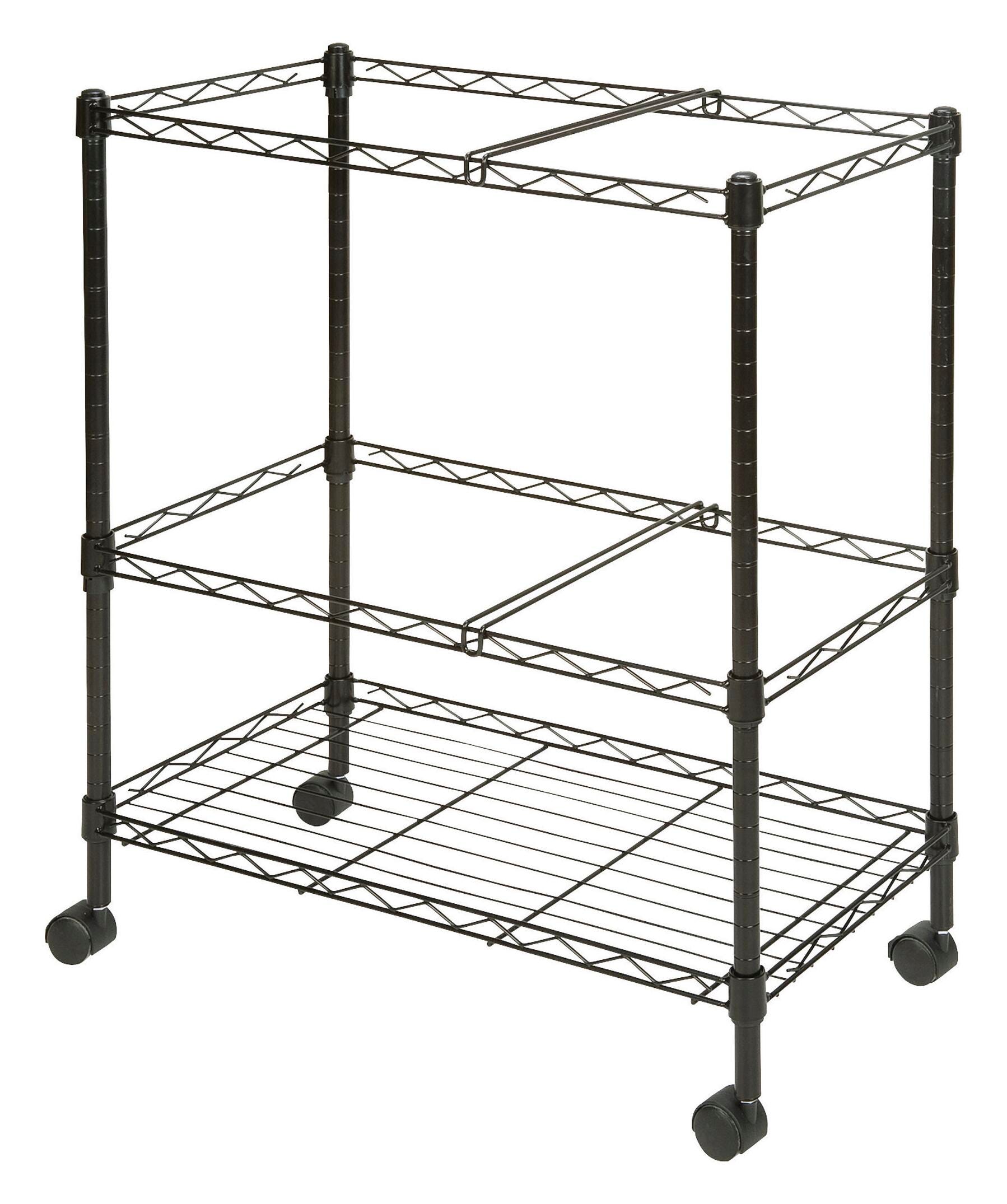 FILING CART WIRE 2-TIER LTR/LGL MOBILE FILE CABINET