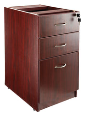 PEDESTAL B/B/F FIXED MAH LORELL FURNITURE LAMINATE ENSEMBLES ESSENTIALS SERIES MAHOGANY