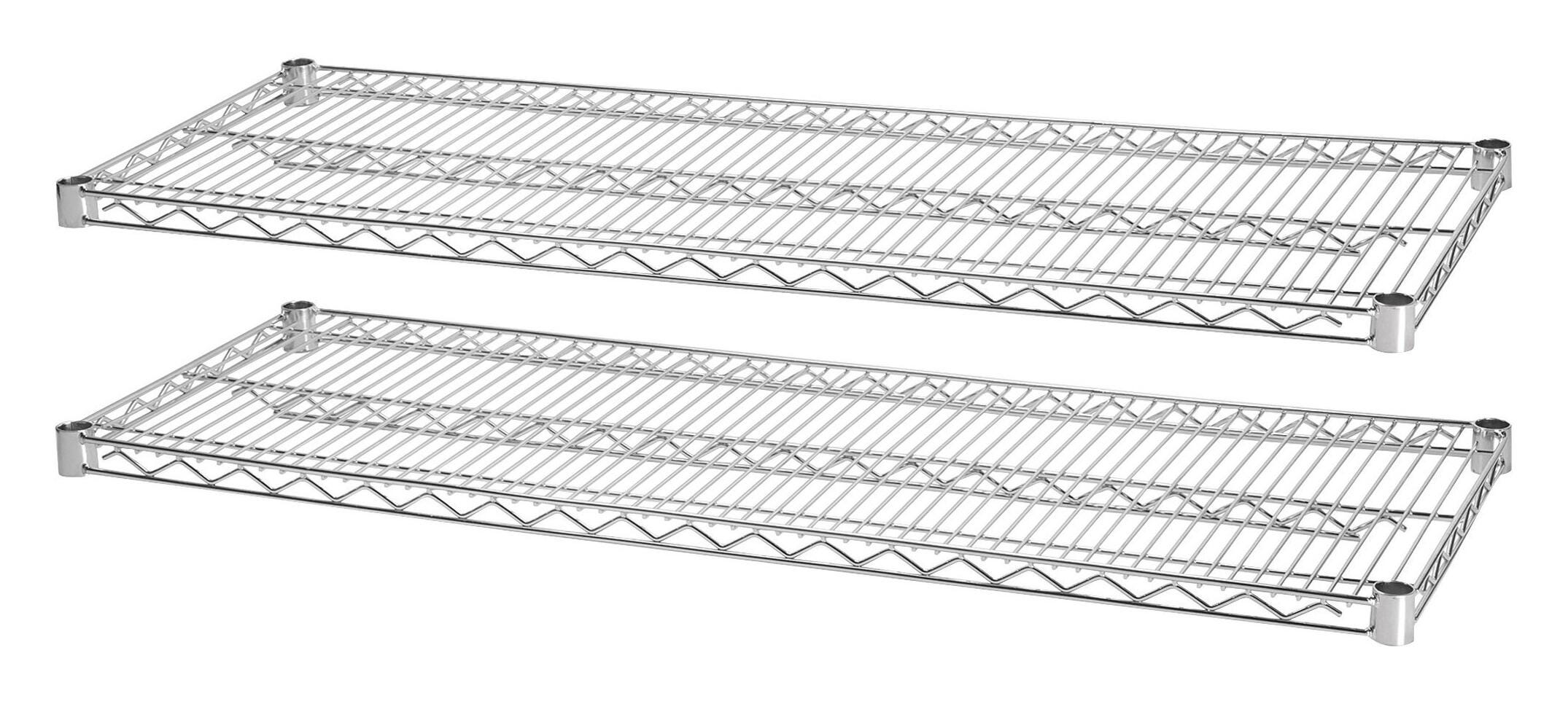 SHELVES WIRE 48X24 LORELL SHELVING SHELVES INDUSTRIAL WIRE SHELVING STARTER KIT EXTRA SHELVES PACK OF 2