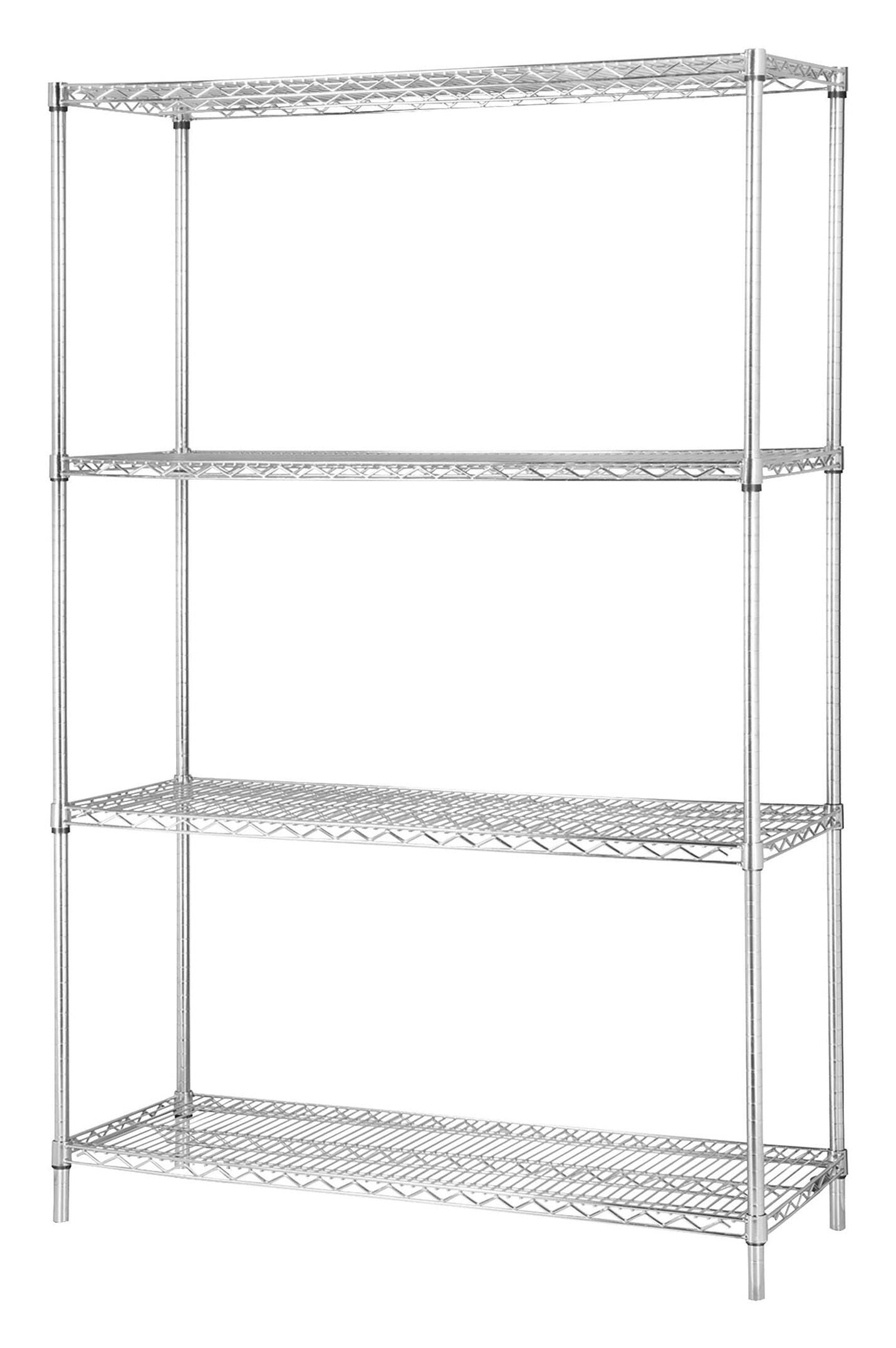 SHELVING WIRE INDUS 36X18 LORELL SHELVING SHELVES INDUSTRIAL WIRE SHELVING STARTER KIT CHROME