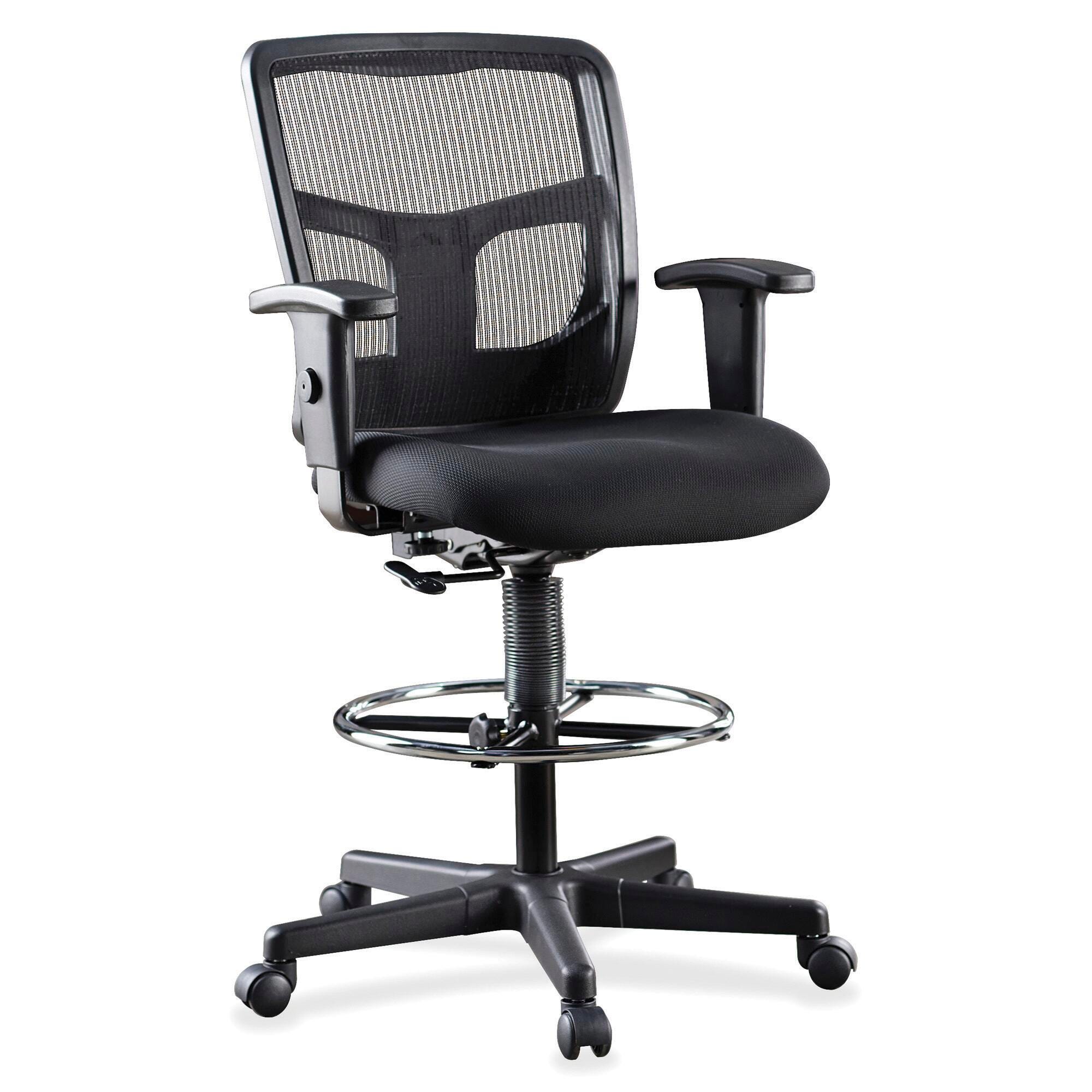TASK CHAIR EXEC STOOL MESH LORELL FURNITURE TASK CHAIRS ERGONOMIC SEATING MESH MID-BACK STOOL RATCHET BACK