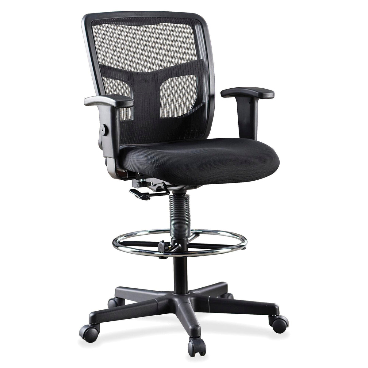 TASK CHAIR EXEC STOOL MESH LORELL FURNITURE TASK CHAIRS ERGONOMIC SEATING MESH MID-BACK STOOL RATCHET BACK