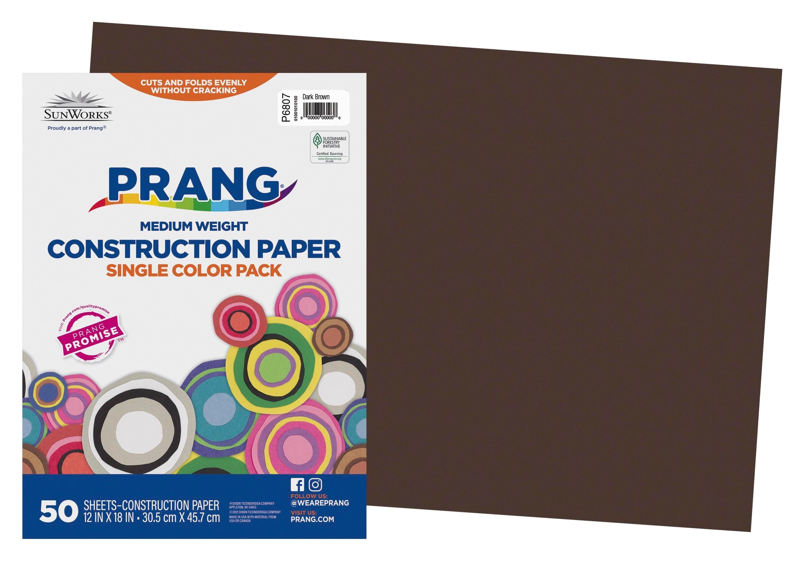 CONST PPR 12X18 DARK BROWN PRANG PACK OF 50