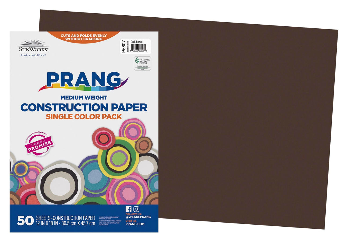 CONST PPR 12X18 DARK BROWN PRANG PACK OF 50