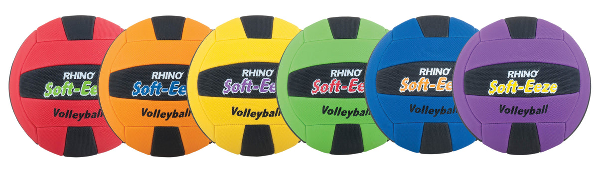 VOLLEYBALL SET RHINO SKIN SOFT EEZE - INDOOR/OUTDOOR-2/COLOR -SET OF 6