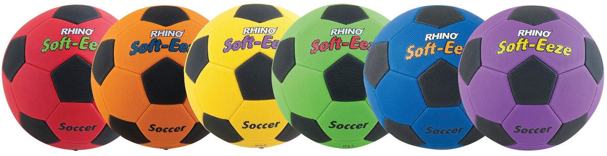 SOCCER BALL SET RHINO SKIN - INDOOR/OUTDOOR- SIZE 4 - 2/COLOR -SET OF 6