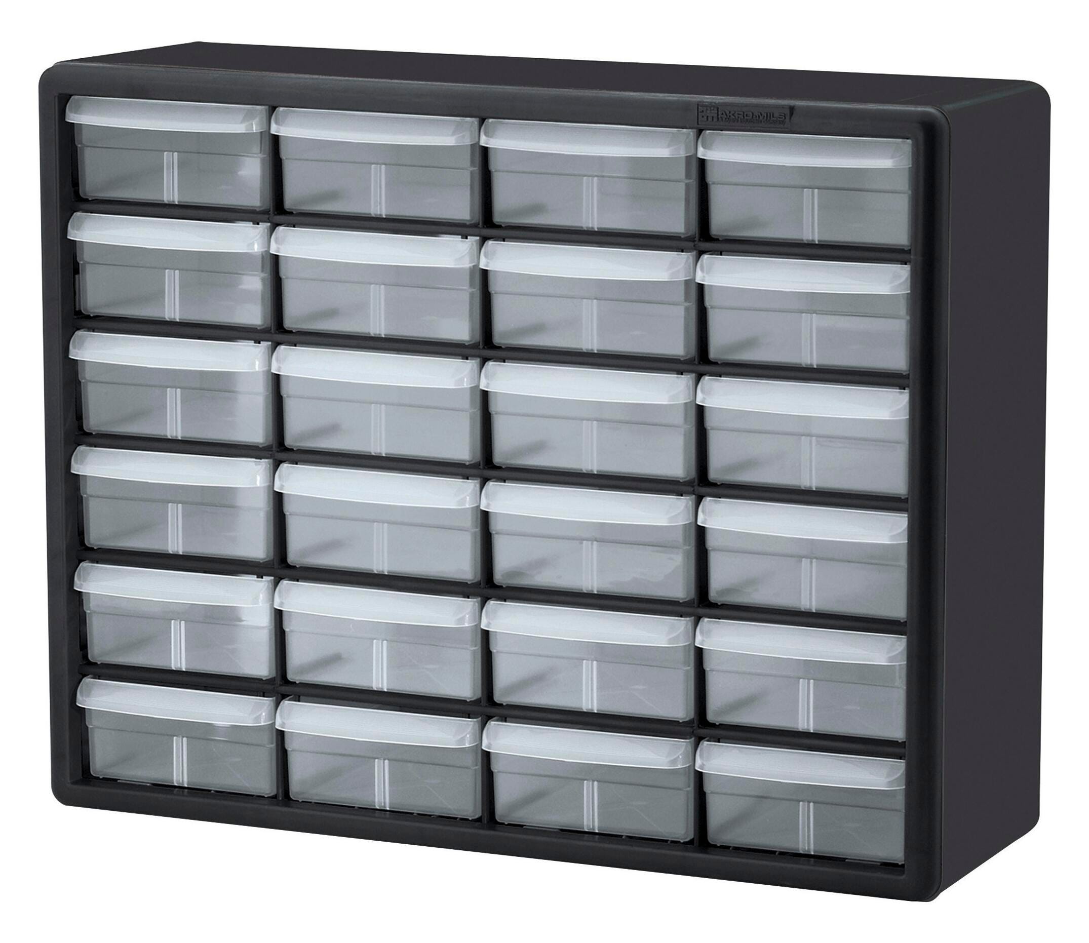 STORAGE CABINET PLASTIC - 24 DRAWER - BLACK
