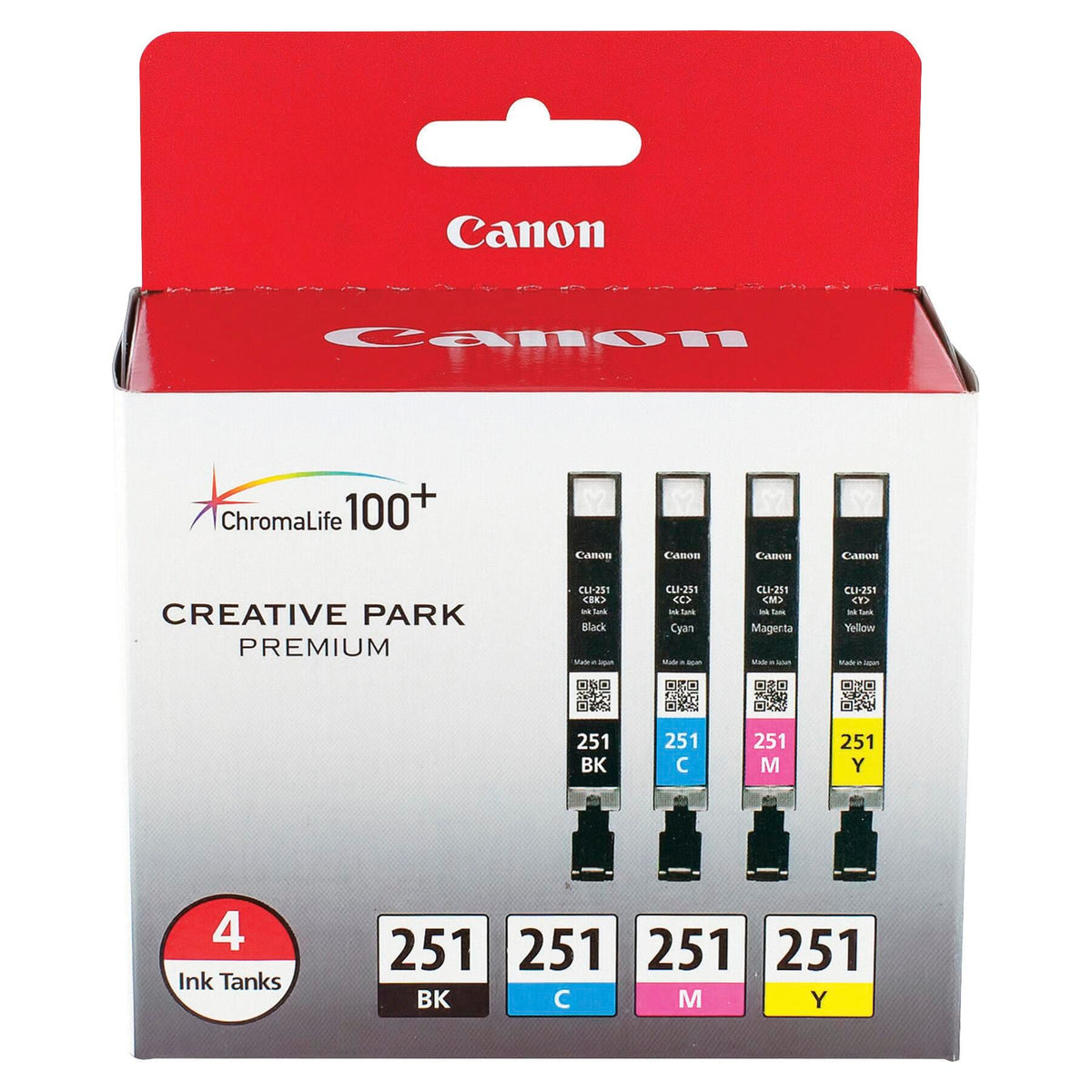 CARTRIDGE INK TONER CANON CNMCLI251BCMY TRI-COLOR PK OF 4