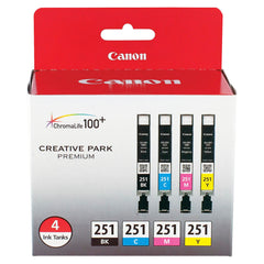 CARTRIDGE INK TONER CANON CNMCLI251BCMY TRI-COLOR PK OF 4