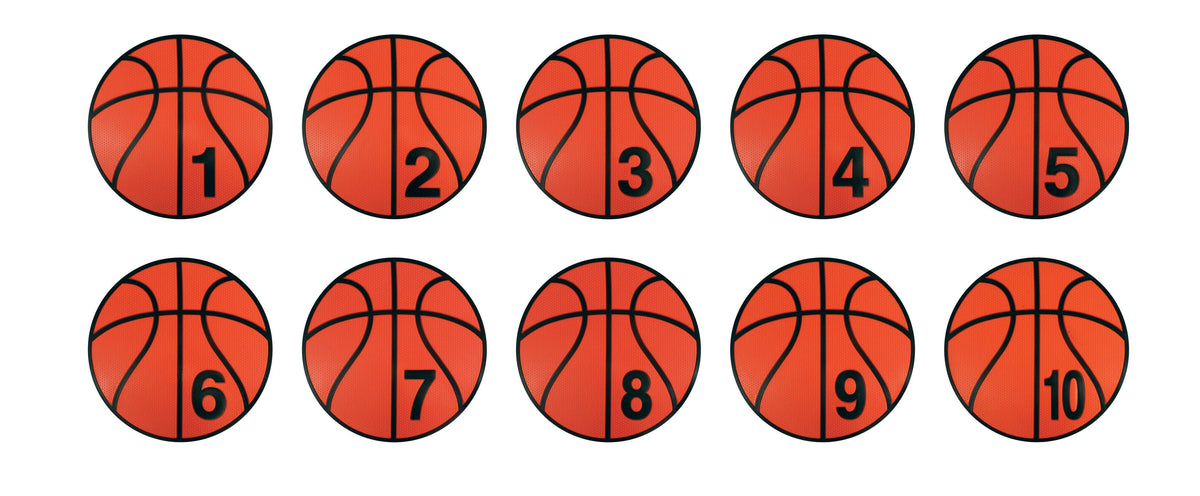 SPOTS - NUMBERED BASKETBALL SPOTS (1-10) - SET OF 10