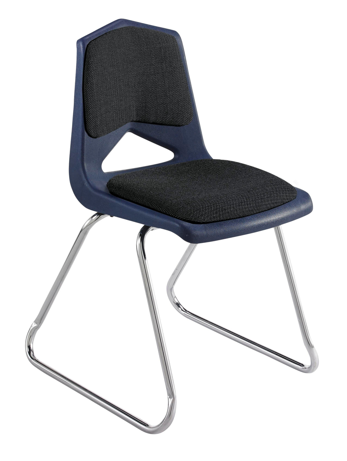 CHAIR - CLASSROOM SELECT - ROYAL SEATING 1100 SLED BASE CHAIR - PADDED SEAT - 18 IN - SPECIFY SEAT AND BACK COLOR - SPECIFY FABRIC COLOR - CHROME