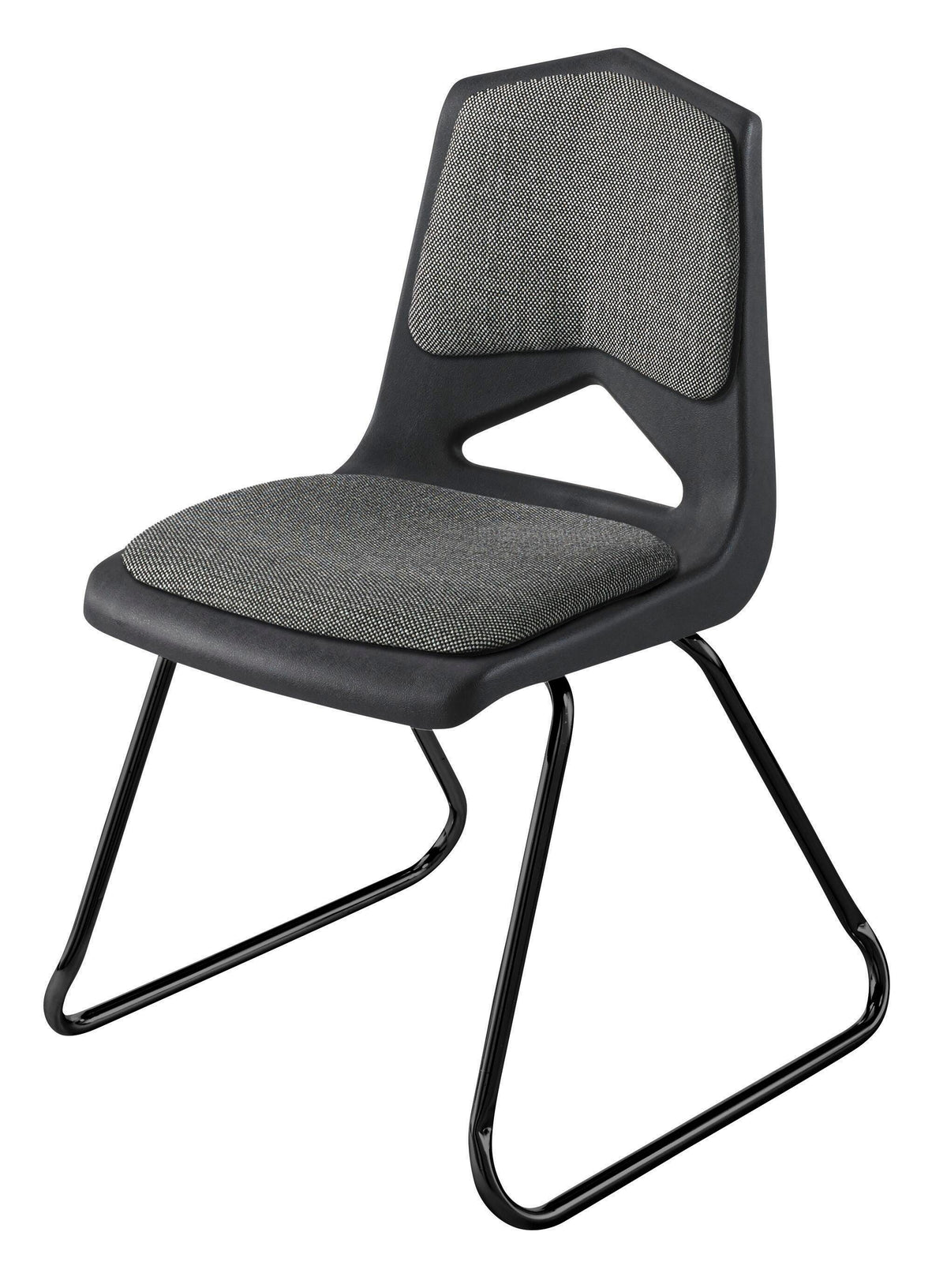 CHAIR - CLASSROOM SELECT - ROYAL SEATING 1100 SLED BASE CHAIR - PADDED SEAT - 18 IN A+ - SPECIFY SEAT AND BACK COLOR - SPECIFY FABRIC COLOR - BLACK