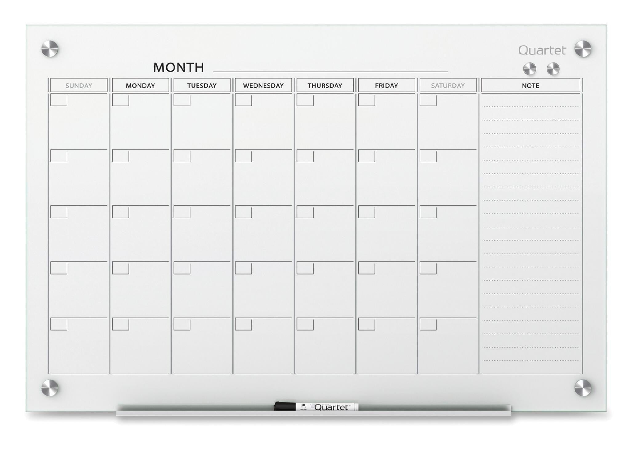 BOARD CALENDAR GLASS 3X2 FT QRTGC3624F