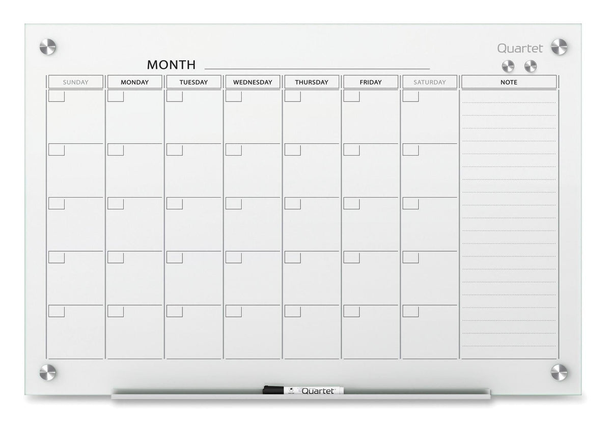 BOARD CALENDAR GLASS 3X2 FT QRTGC3624F