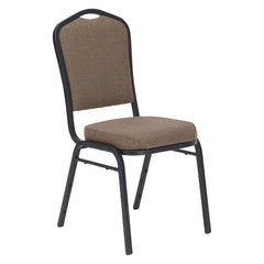 STACKING CHAIR-NPS- 9300 SERIES SILHOUETTE FABRIC UPHOLSTERED CHAIR - BLACK SANTEX FRAME-NATURAL TAUPE SEAT/BACK