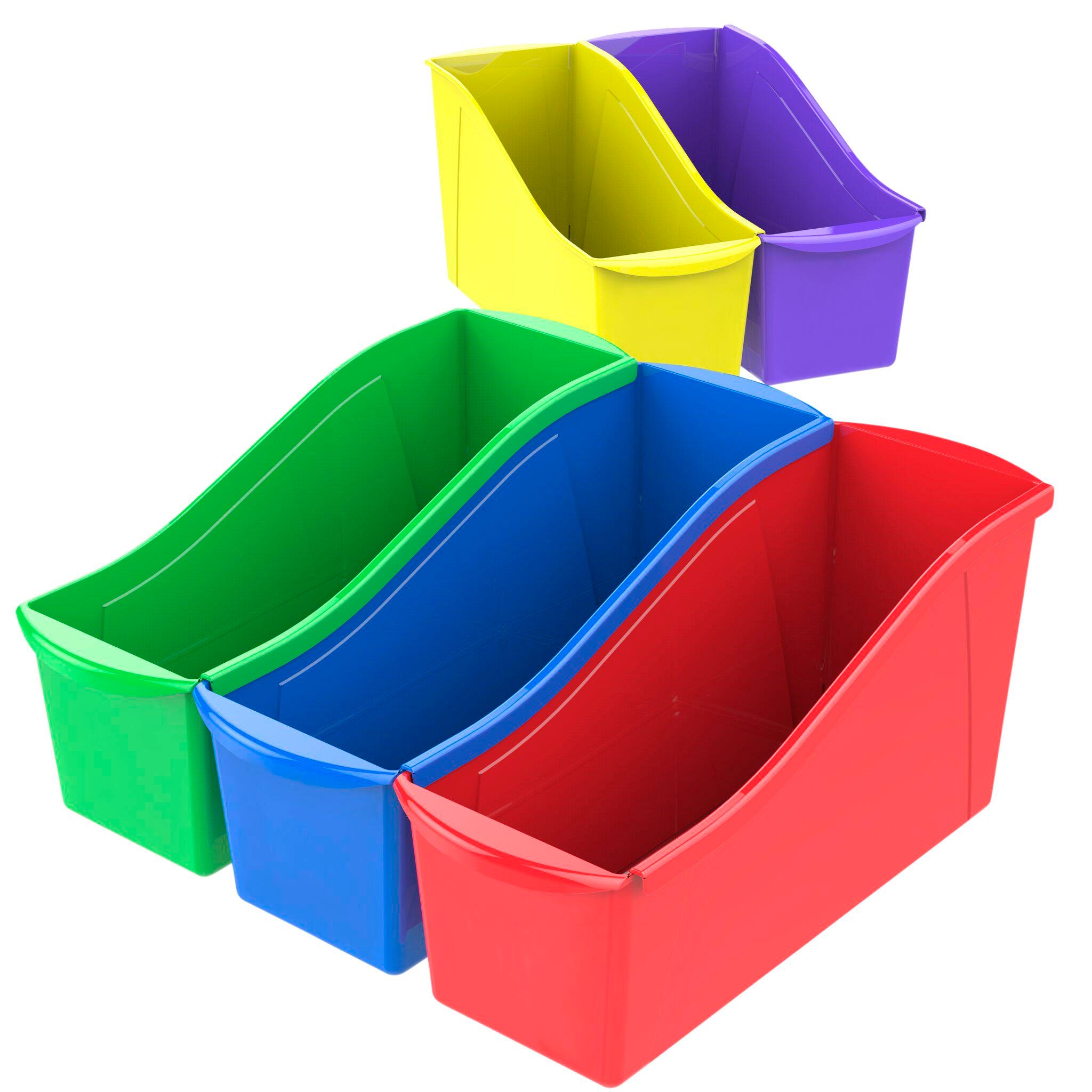 BOOK BINS INTERLOCKING ASSORTED SET OF 5