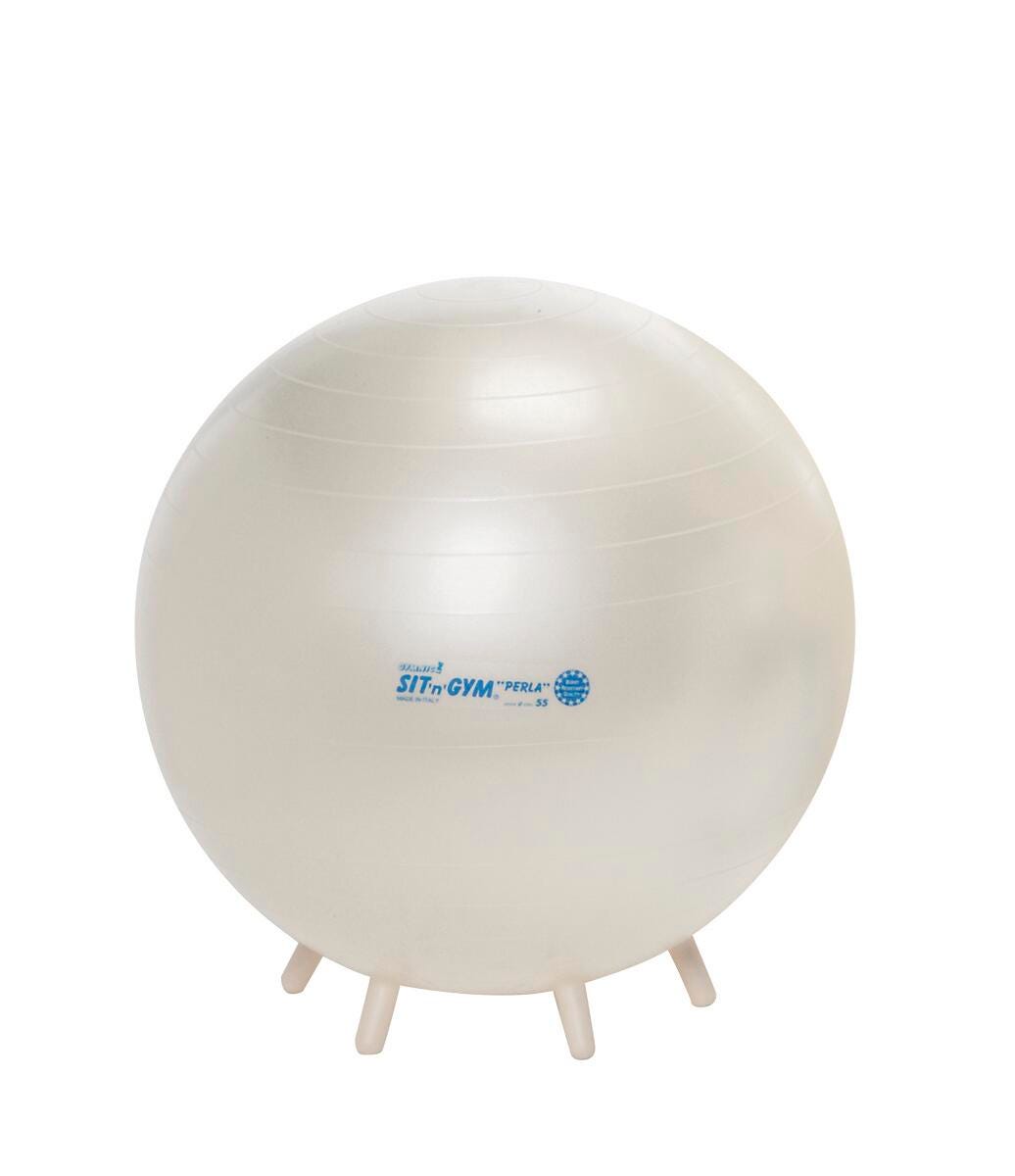 BALL CHAIR SIT-N-GYM PERLA 55 CM 21.5 IN PEARL WHITE
