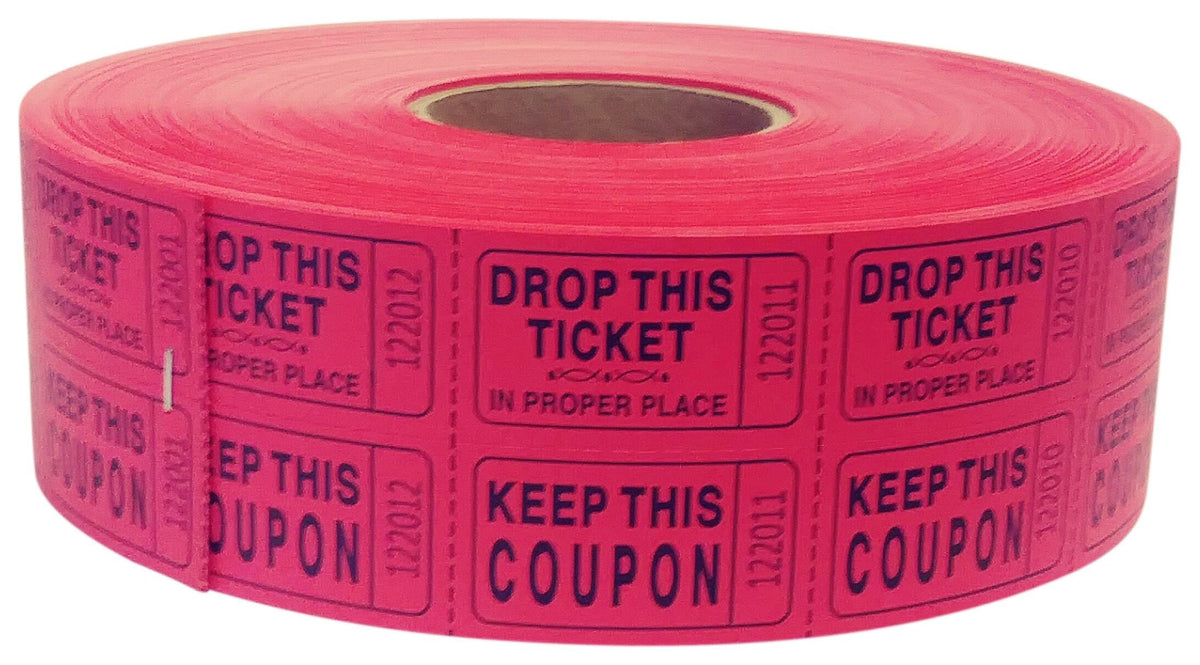 TICKETS DOUBLE ROLL 2X2 RED PACK OF 2000