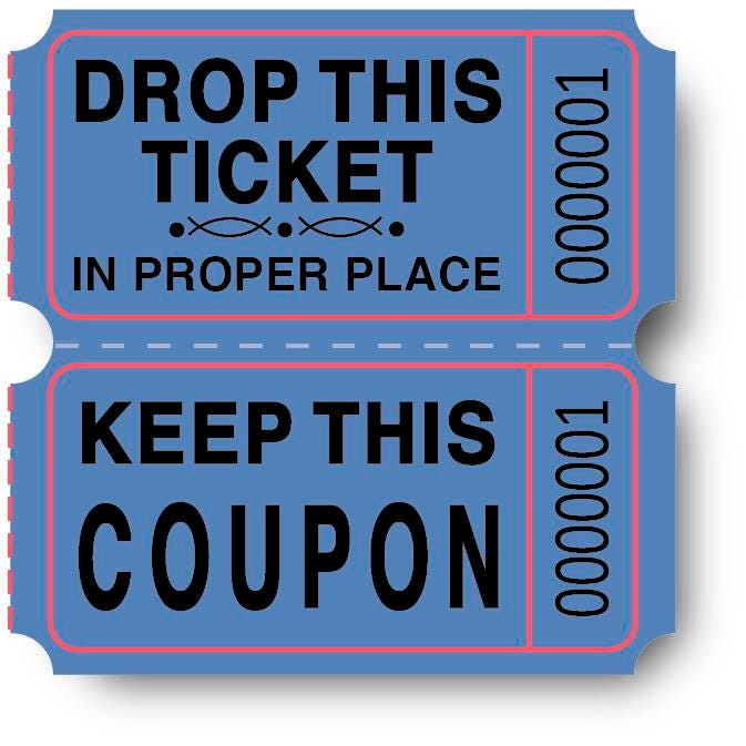 TICKETS DOUBLE ROLL 2X2 BLUE PACK OF 2000