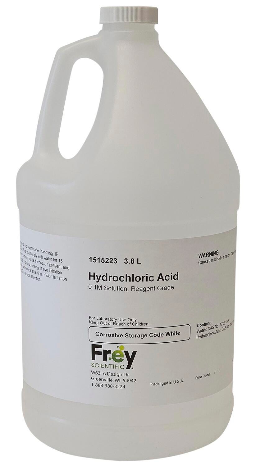 CHEM HYDROCHLORIC ACID 0.1M RG 3.8L
