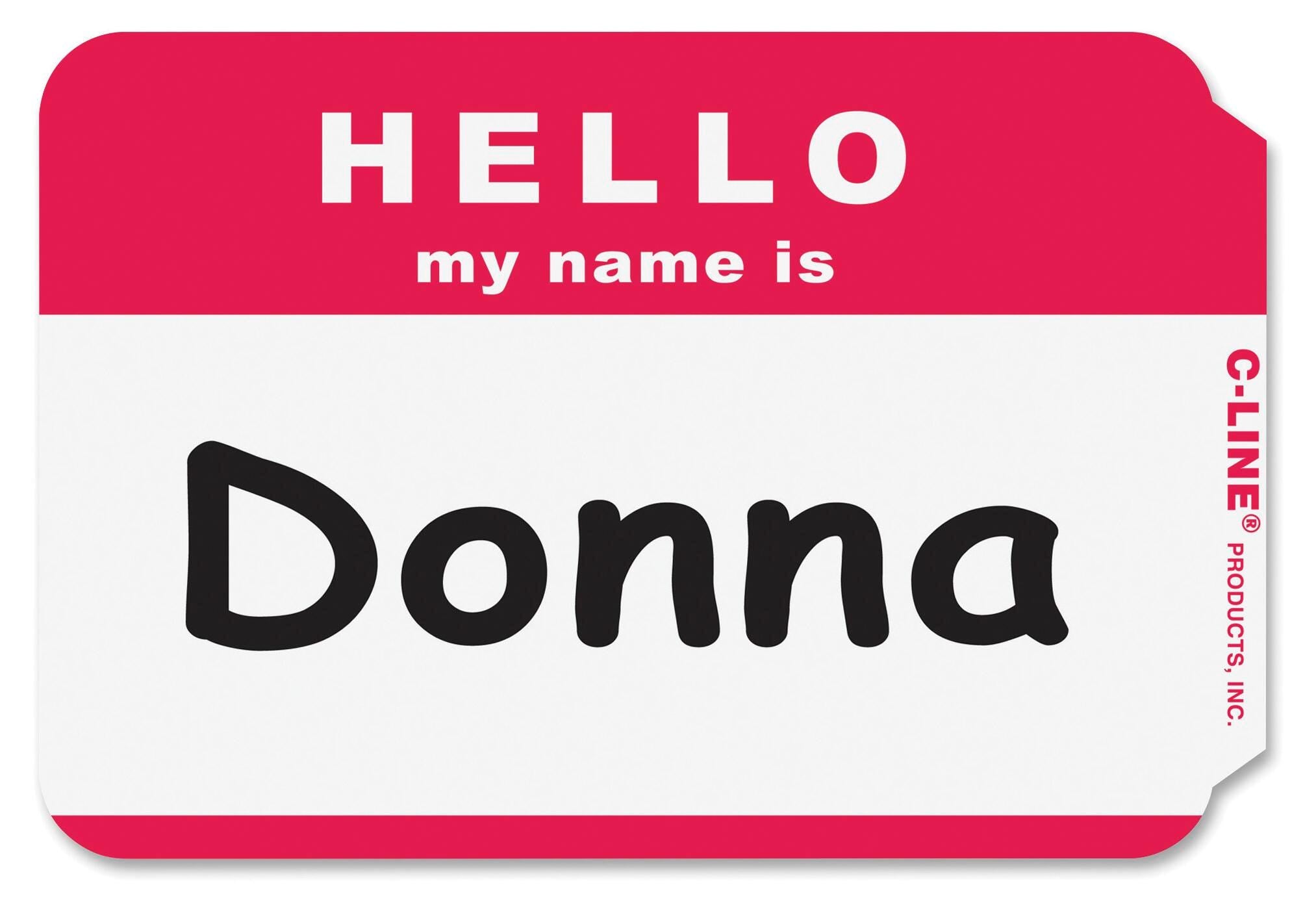 NAME BADGE ADHESIVE HELLO RED BORDER PK OF 100 CLI92234