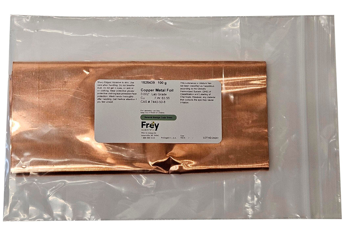 CHEM COPPER METAL FOIL .002 LG 100G