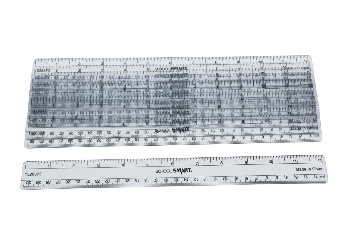 RULER FLEXIBLE 12 IN - SCHOOL SMART - PK OF 12