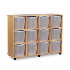 Monarch 12 quad tray storage unit (4 x 3) - Transparent