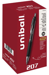 PEN UNI-BALL 207 0.7 MM BLACK PACK OF 36