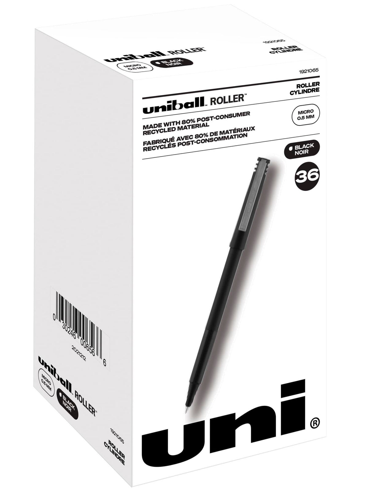 PEN UNI-BALL ROLLER 0.5 MM BLACK PACK OF 36