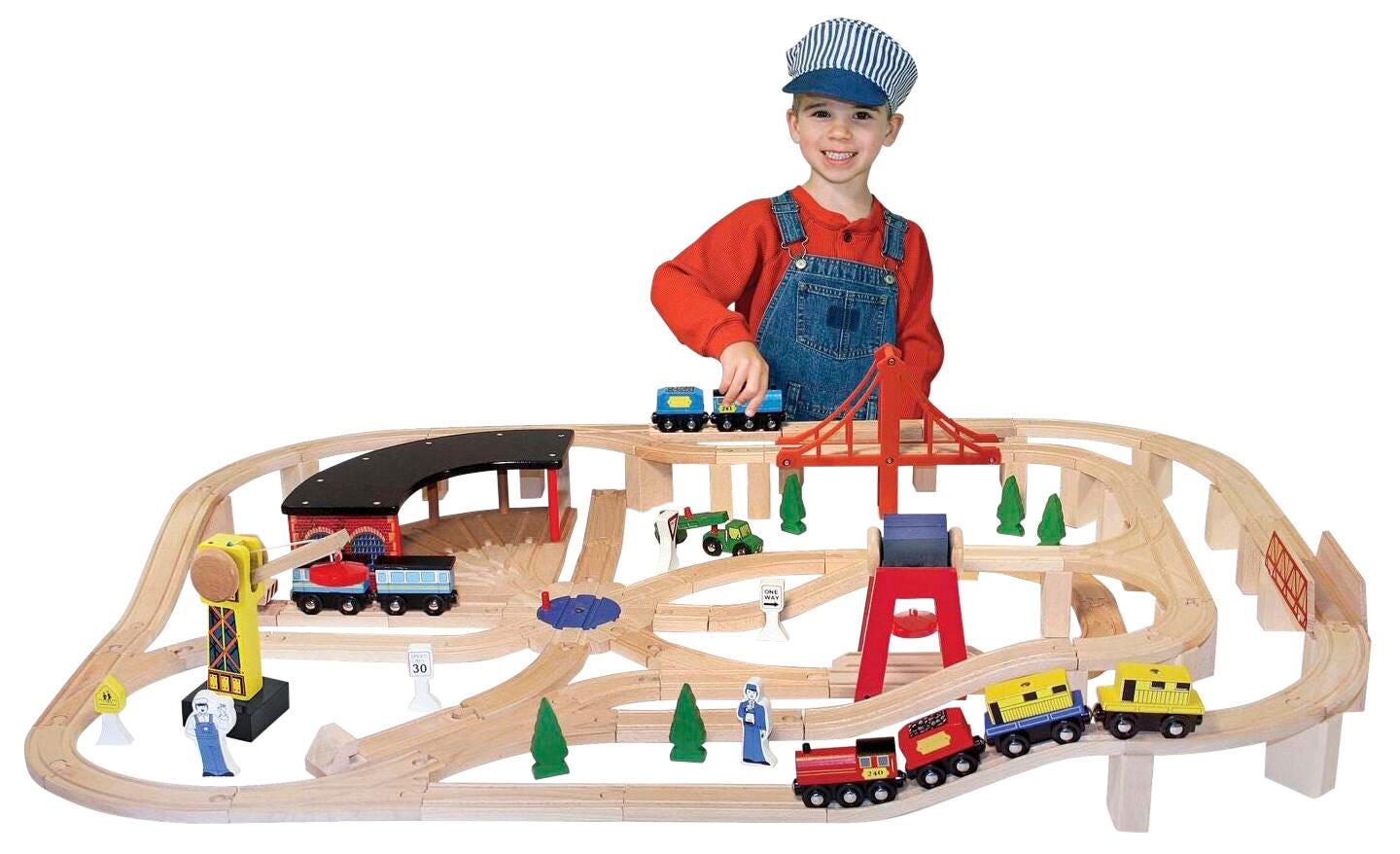 WOODEN RAILWAY SET - SET OF 132