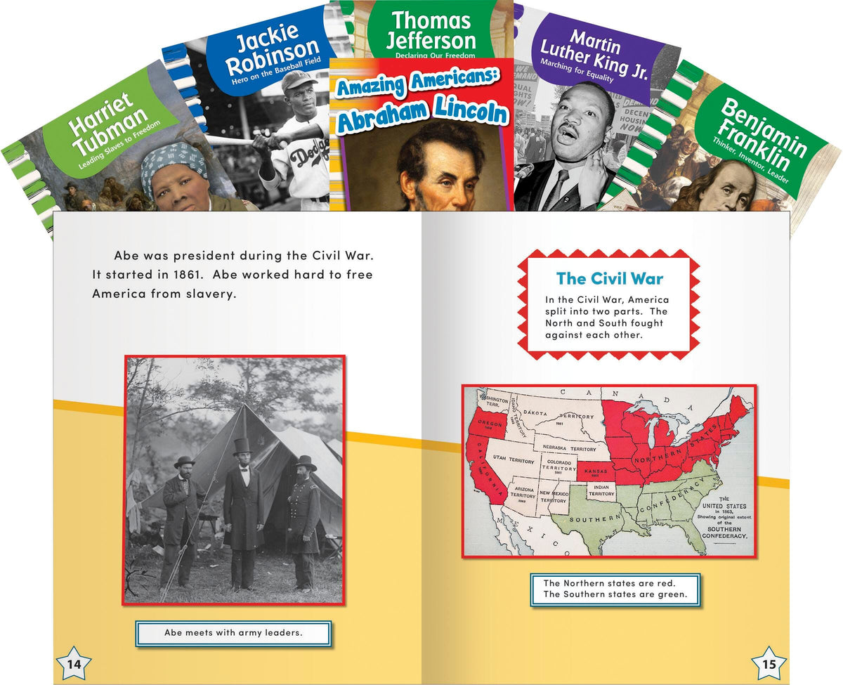 BOOKS FAMOUS AMERICANS SET OF 6