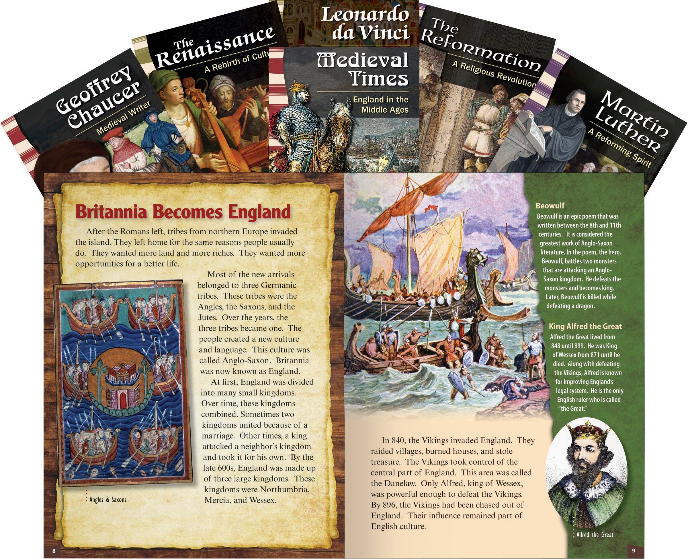 BOOKS FROM MEDIEVAL TO RENAISSANCE SET OF 6