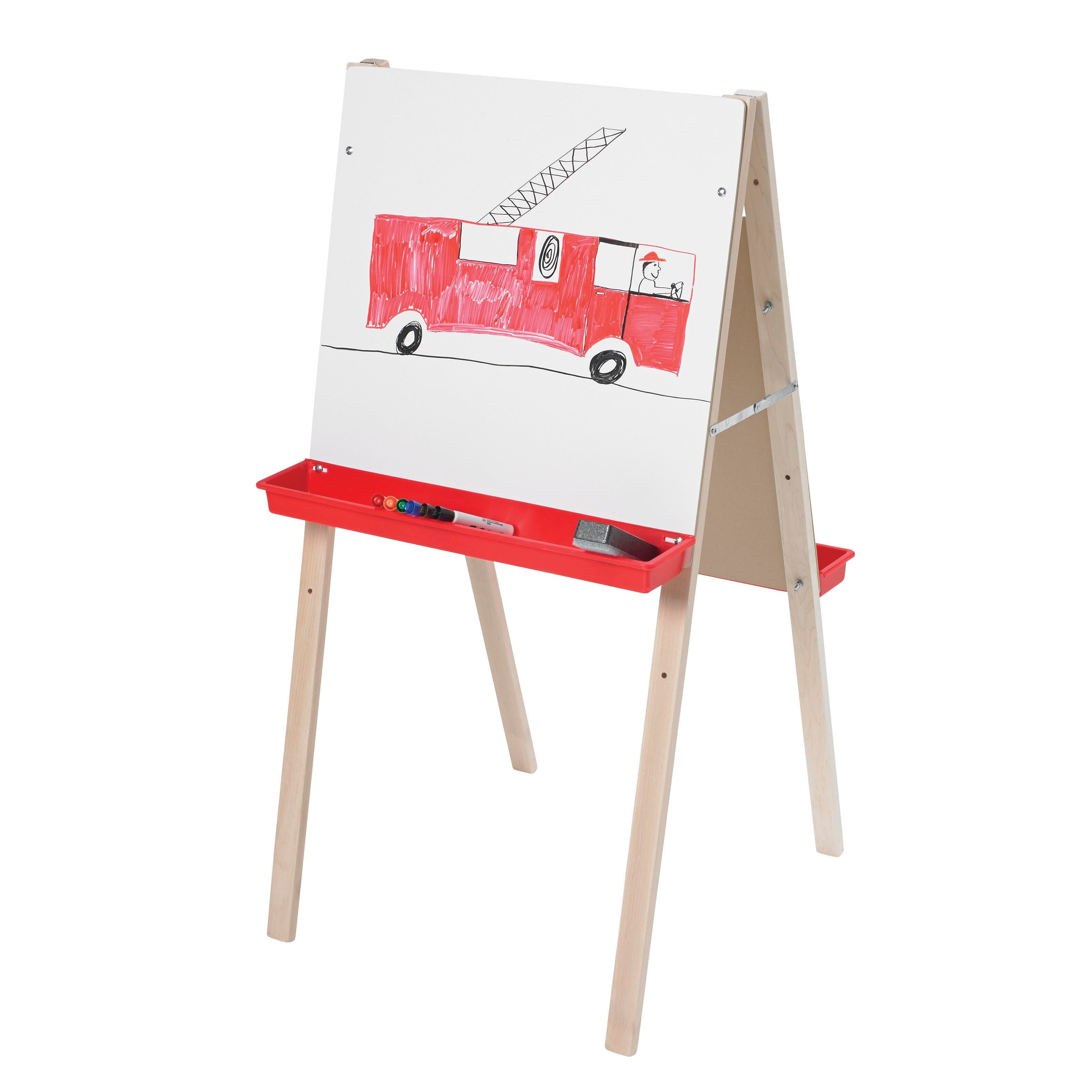 CRESTLINE ADJUSTABLE DOUBLE EASEL - 24 X 24 X 48 INCHES - GREEN CHALK/DRY ERASE