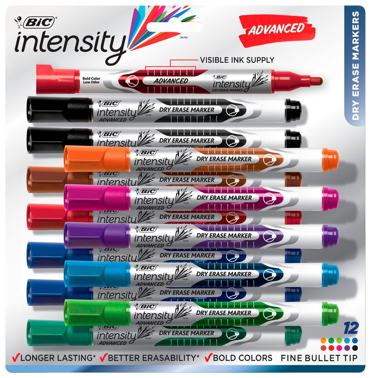 MARKER DRY ERASE ADVANCED POCKET ASST SET OF 12