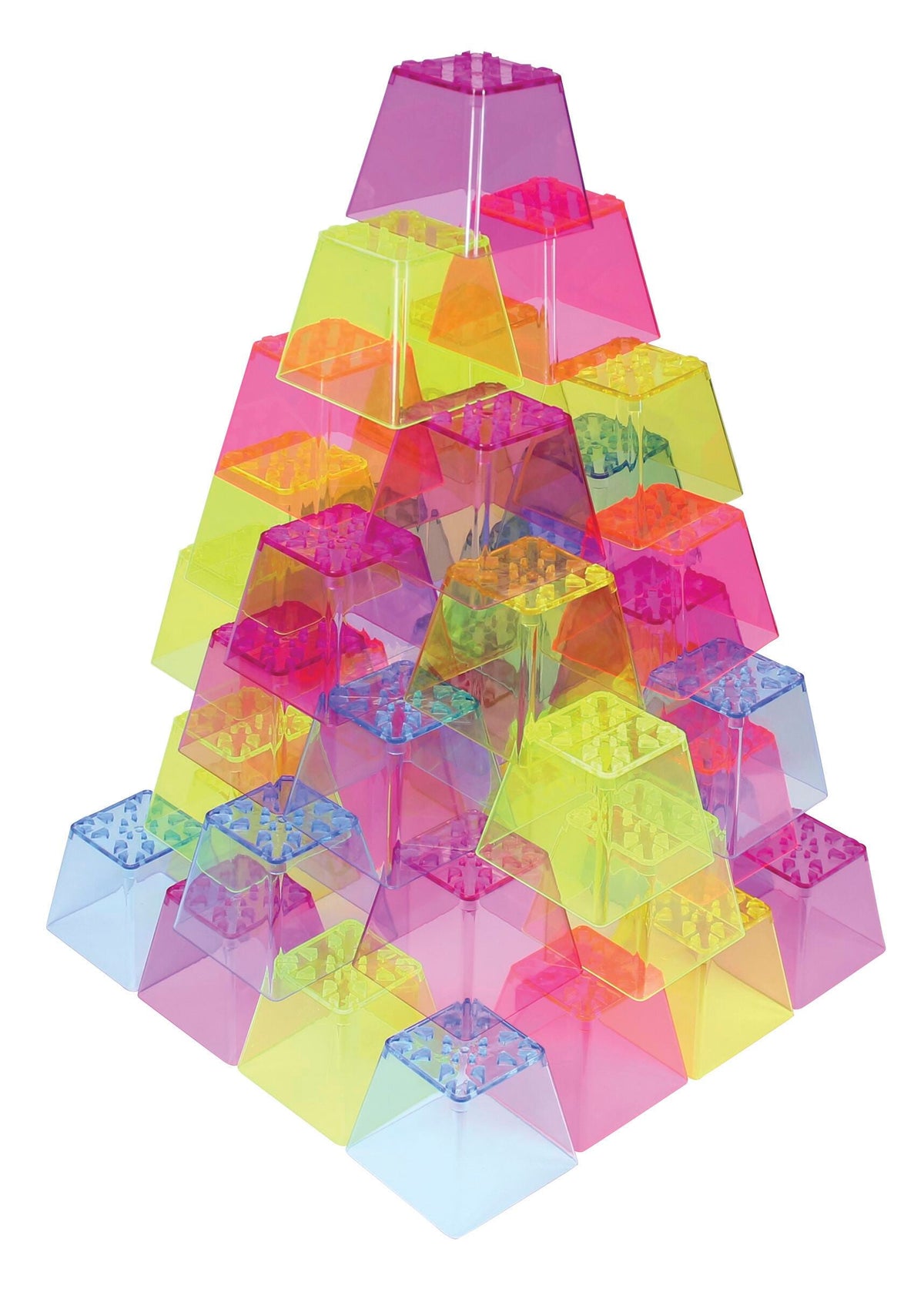 CRYSTAL COLOR STACKING BLOCKS - SET OF 50