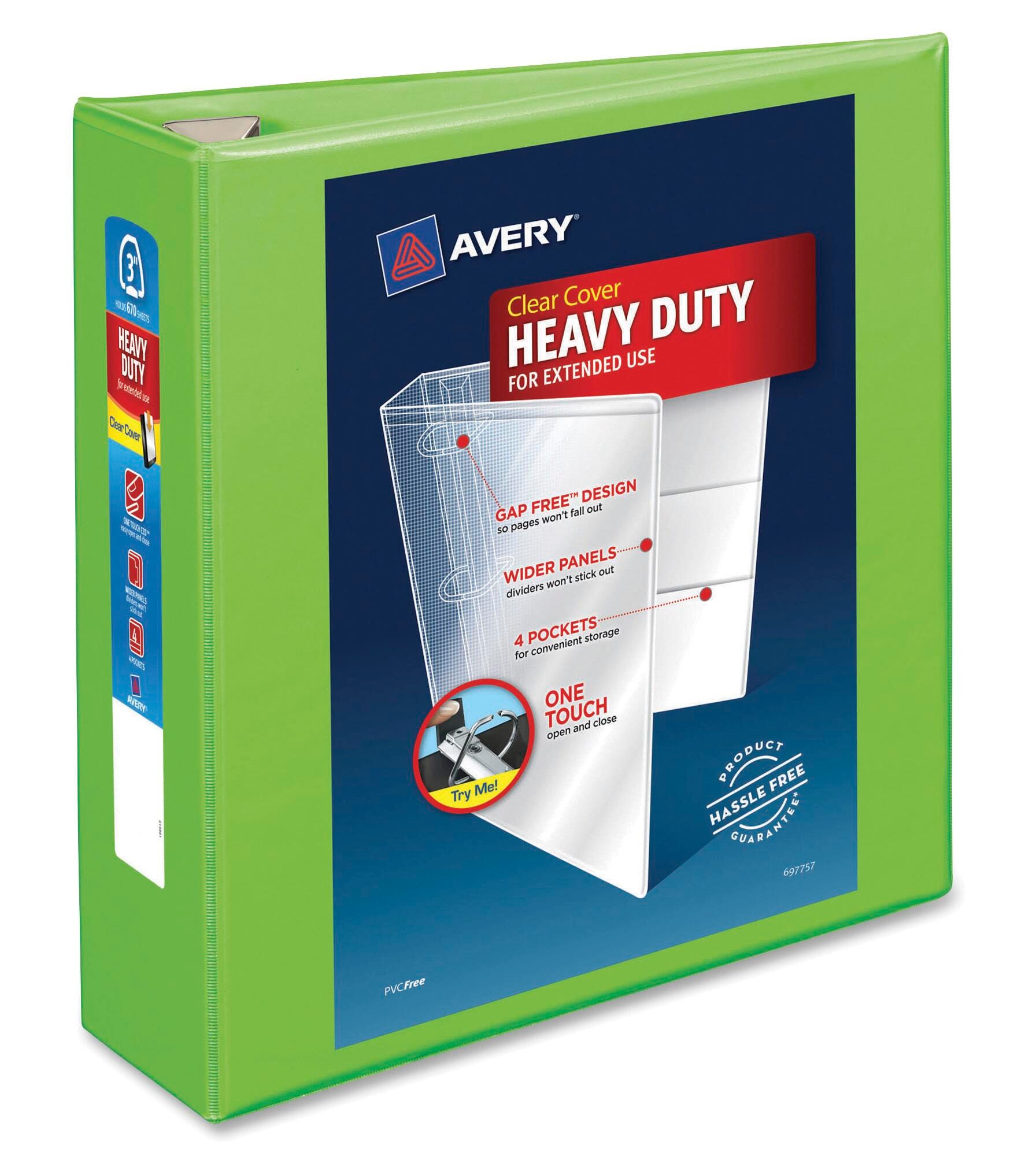 BINDER VIEW EZD RING 3 IN CHARTREUSE AVE79779