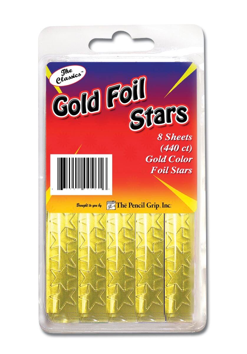 STICKERS GOLD FOIL STARS PACK OF 440