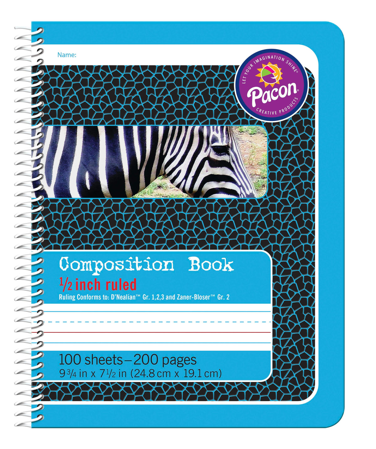 COMP BOOK SPIRAL 1/2 IN RULED 100 SHEETS 9.75X7.5 BLUE