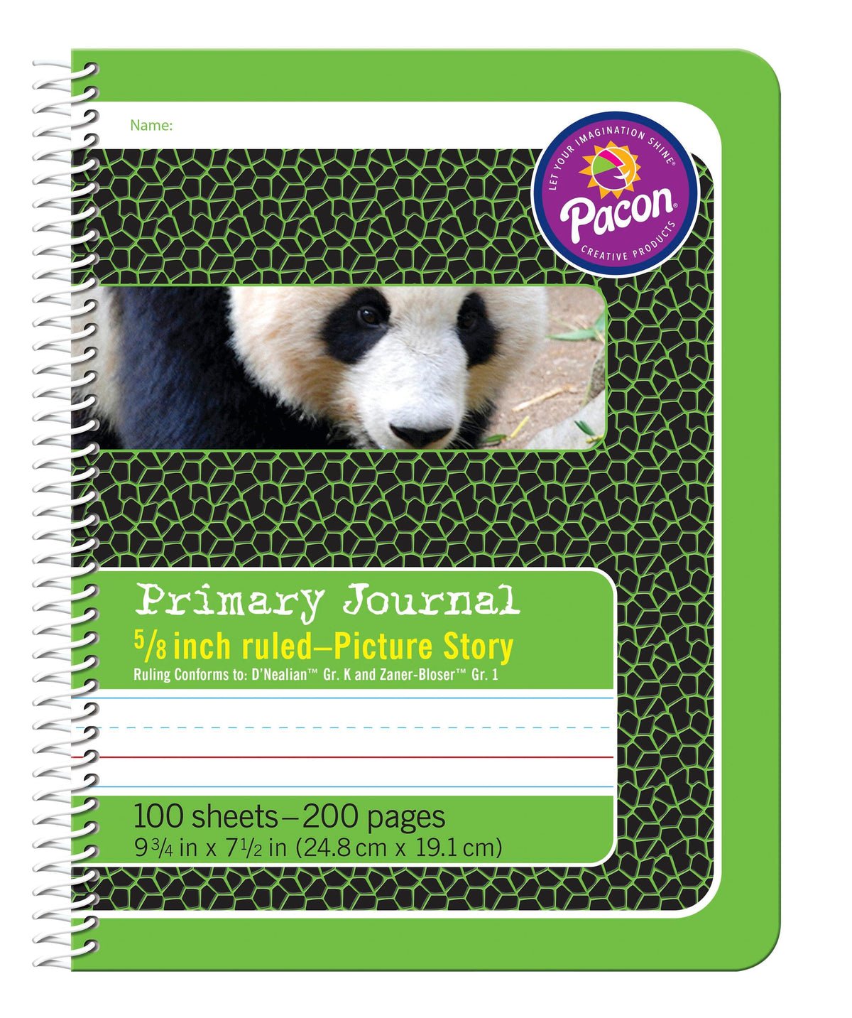 COMP BOOK SPIRAL 5/8 IN PICTURE 100 SHEETS 9.75X7.5 GREEN