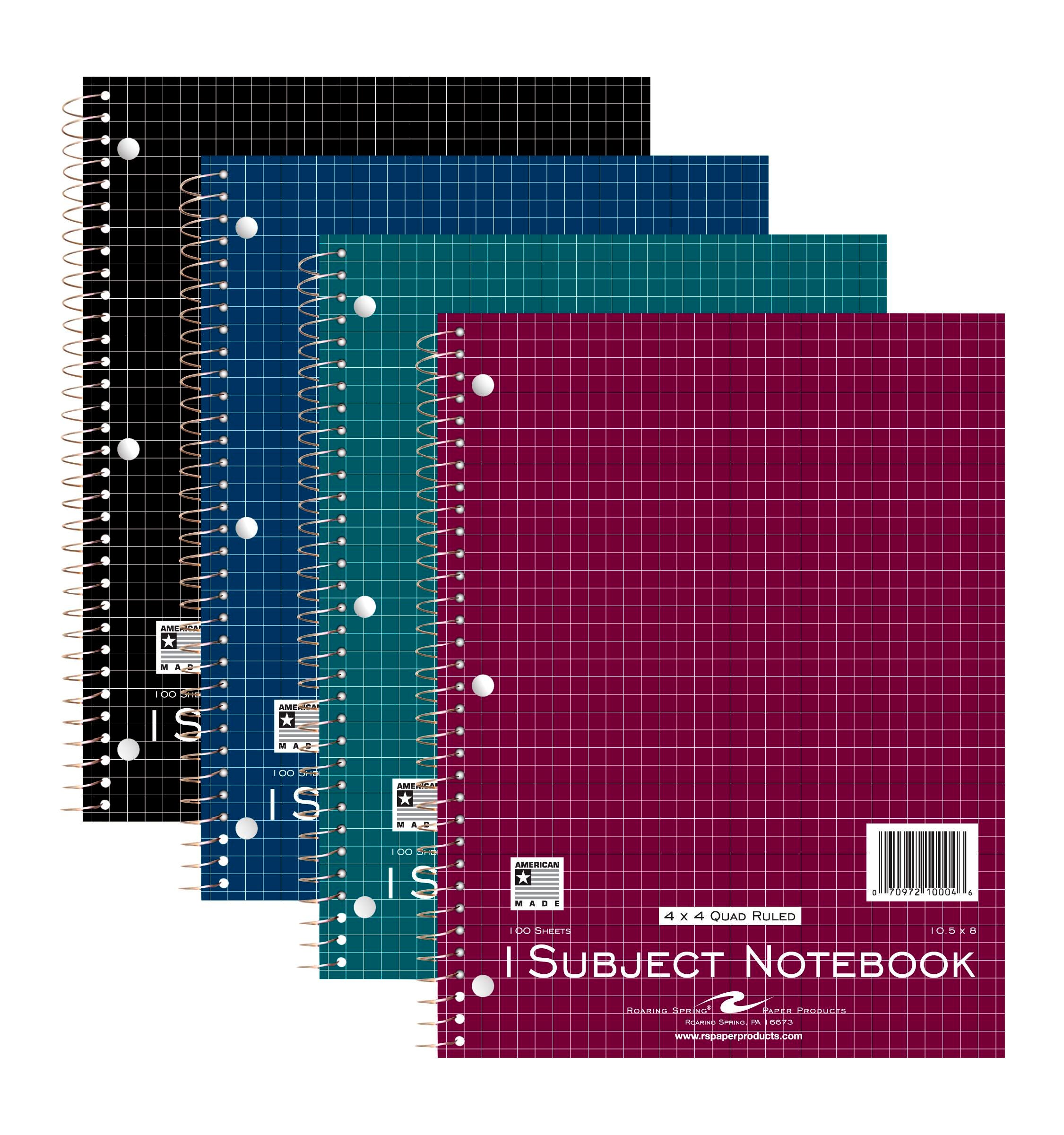 PAPER NOTEBOOK ROARING SPRING 10.5X8 GRAPH RULED 100 SHTS