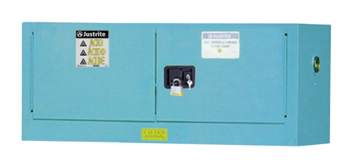 CABINET JUSTRITE CHEMCOR PIGGYBACK CORROSIVES/ACIDS STORAGE 12 GALLON CAPACITY 45W X 23H X 22D IN