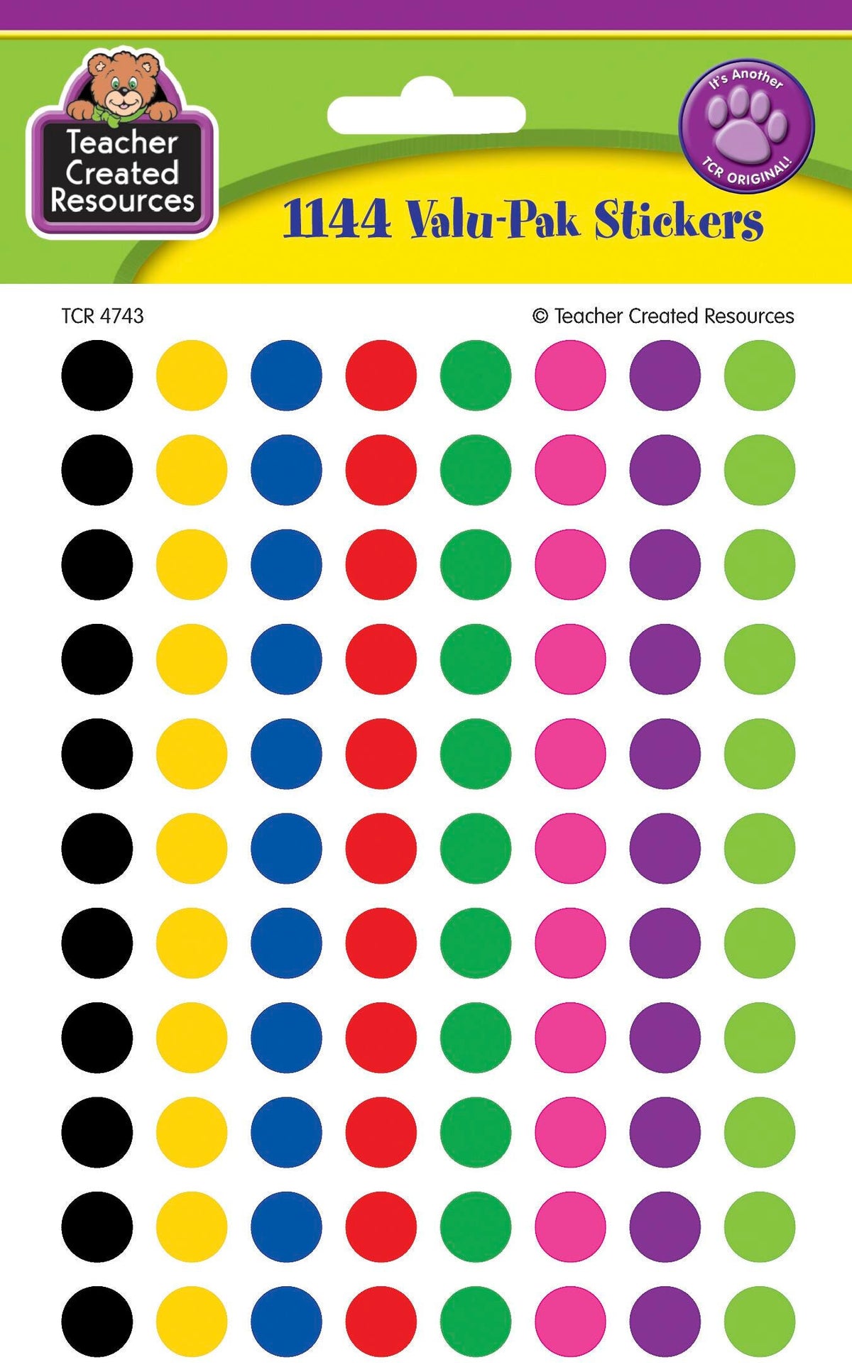 STICKERS MINI COLORFUL CIRCLES VALU PACK SET OF 1144