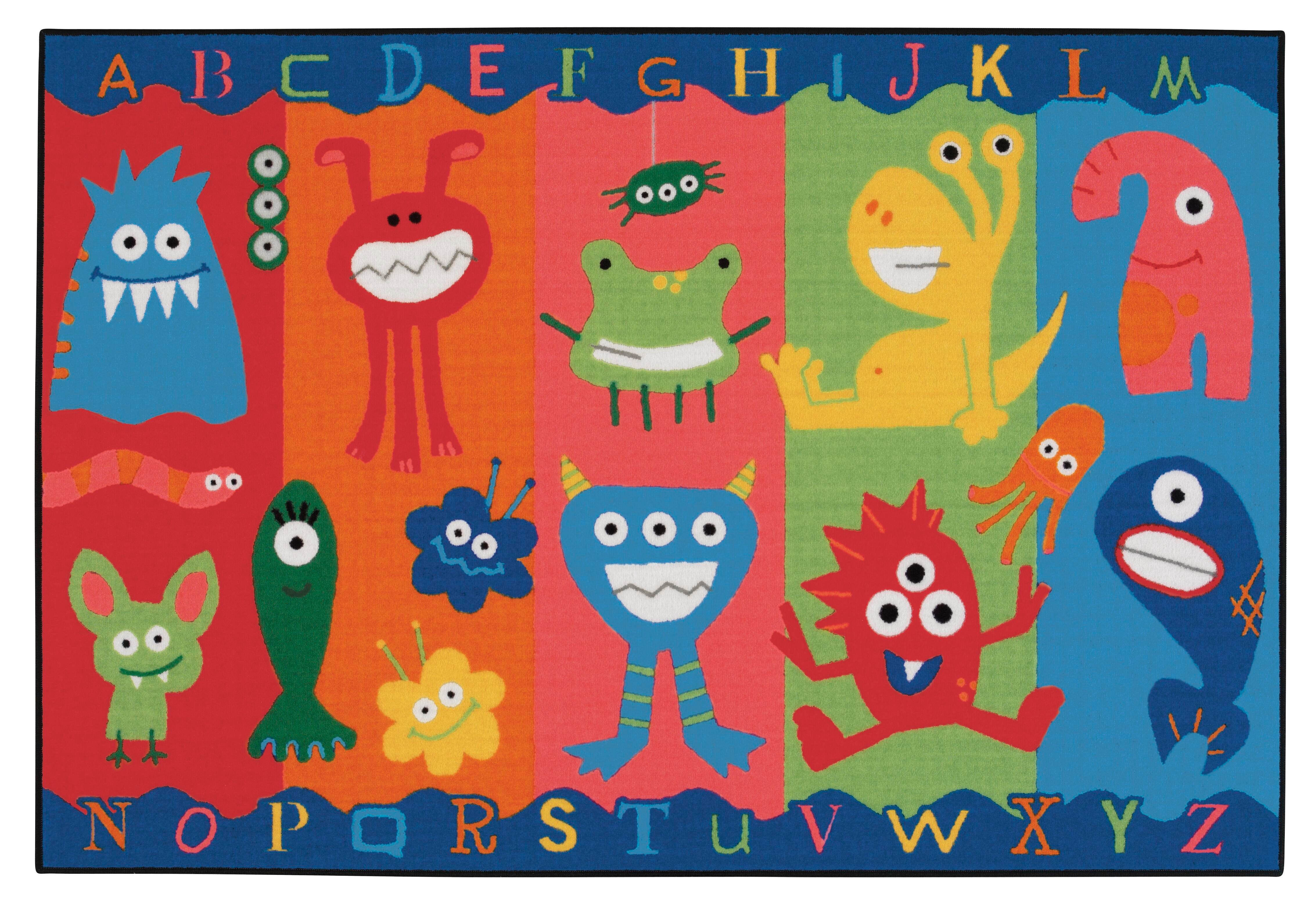 CARPETS FOR KIDS - KIDSVALUE ALPHABET MONSTERS - 3 FT X 4 FT 6 IN RECTANGLE