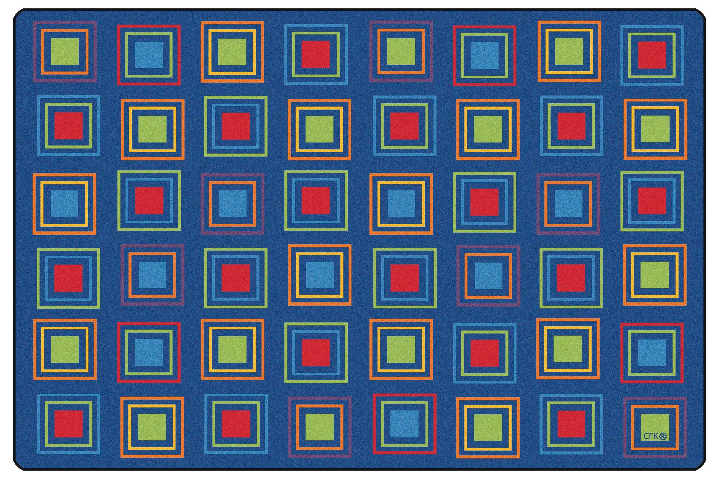 CARPETS FOR KIDS - PREMIUM PRIMARY SQUARES SEATING - 4 FT X 6 FT - RECTANGLE