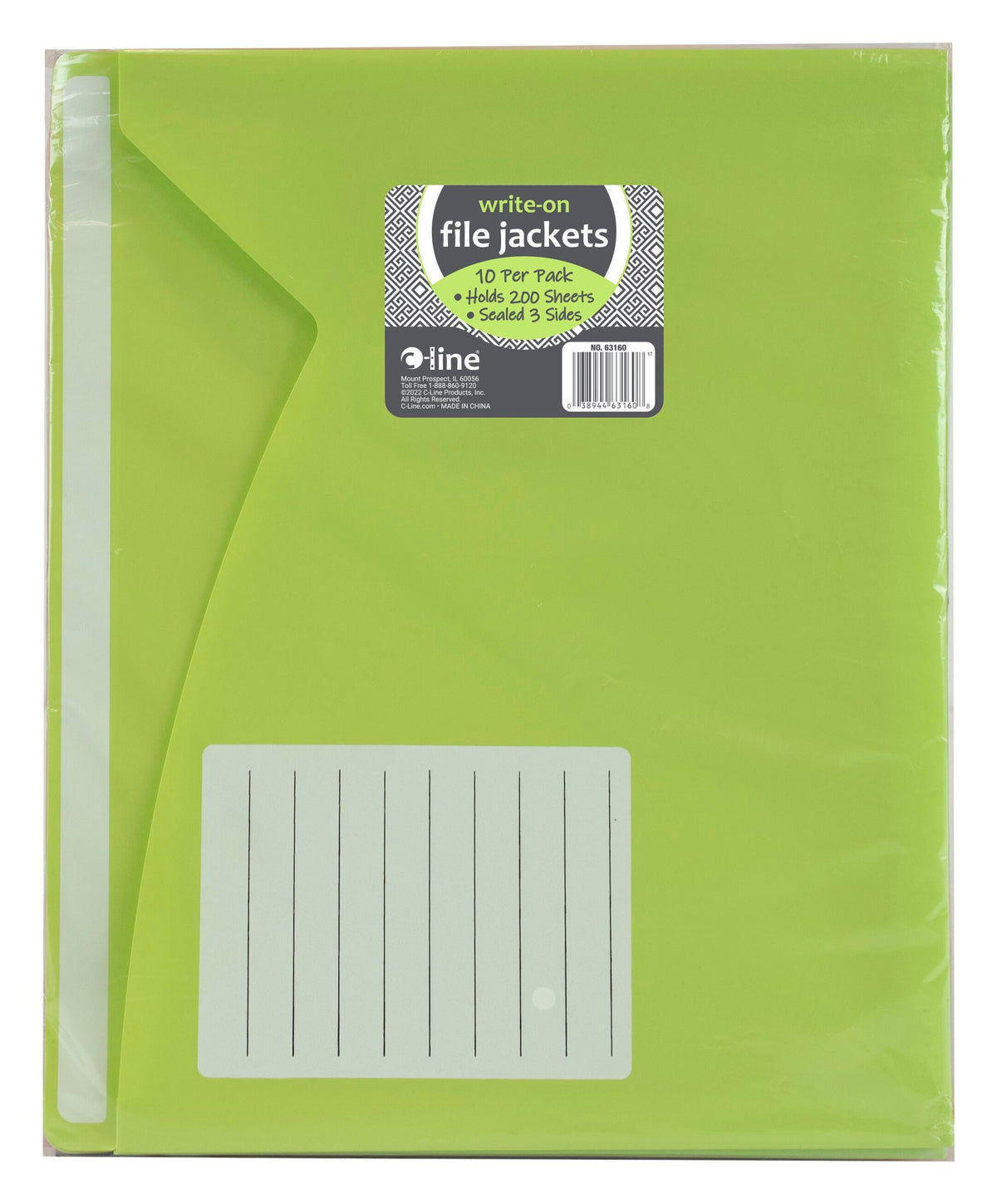 FILE JACKET POLY WRITE ON LETTER ASST COLOR PACK OF 10