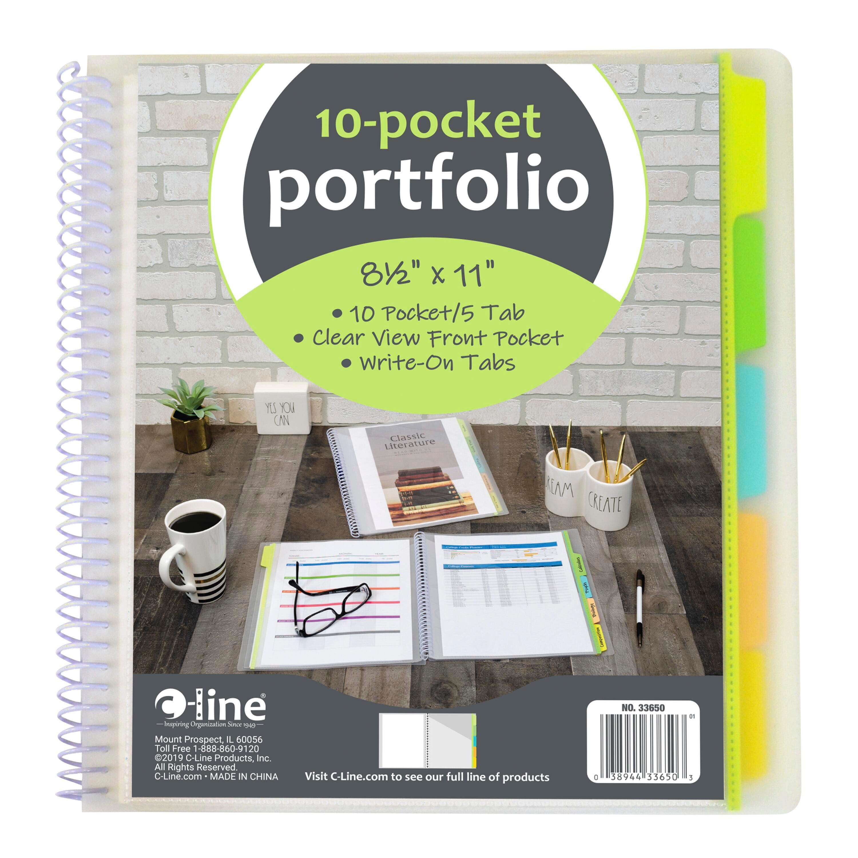 PORTFOLIO POLY SPIRAL 10-POCKET CLEAR EA