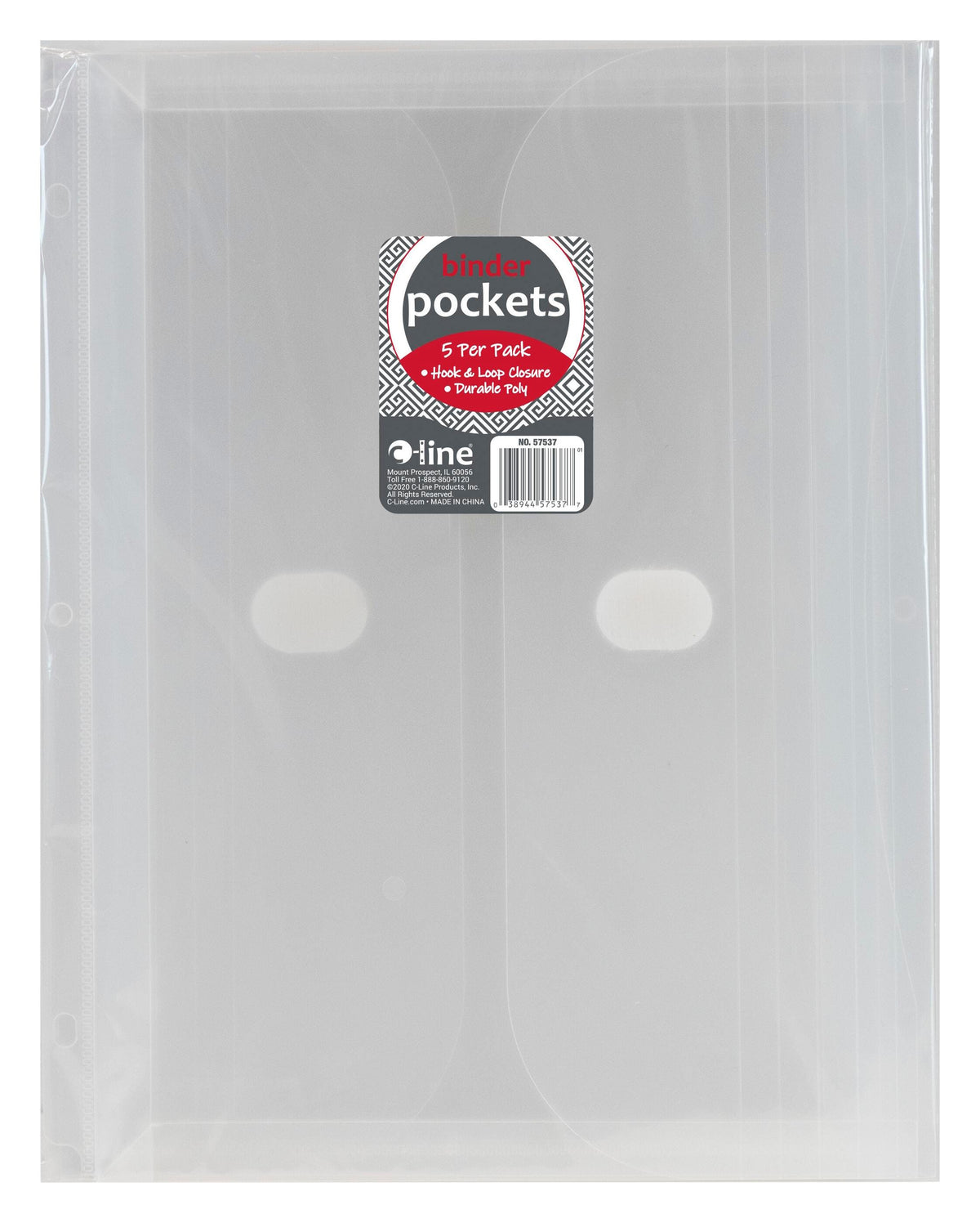 BINDER POCKET SIDE LOADING CLEAR PACK OF 5