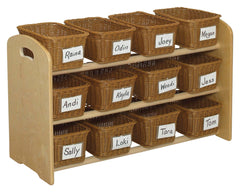 KIT RTA CUBBY RACK 12 TRAY DOWEL WITH 12 BASKETS